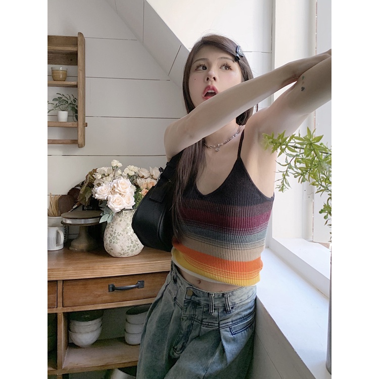 NRVP Áo Tank Top Màu Sắc Đơn Giản Thoải Mái Quyến Rũ Cho Nữ