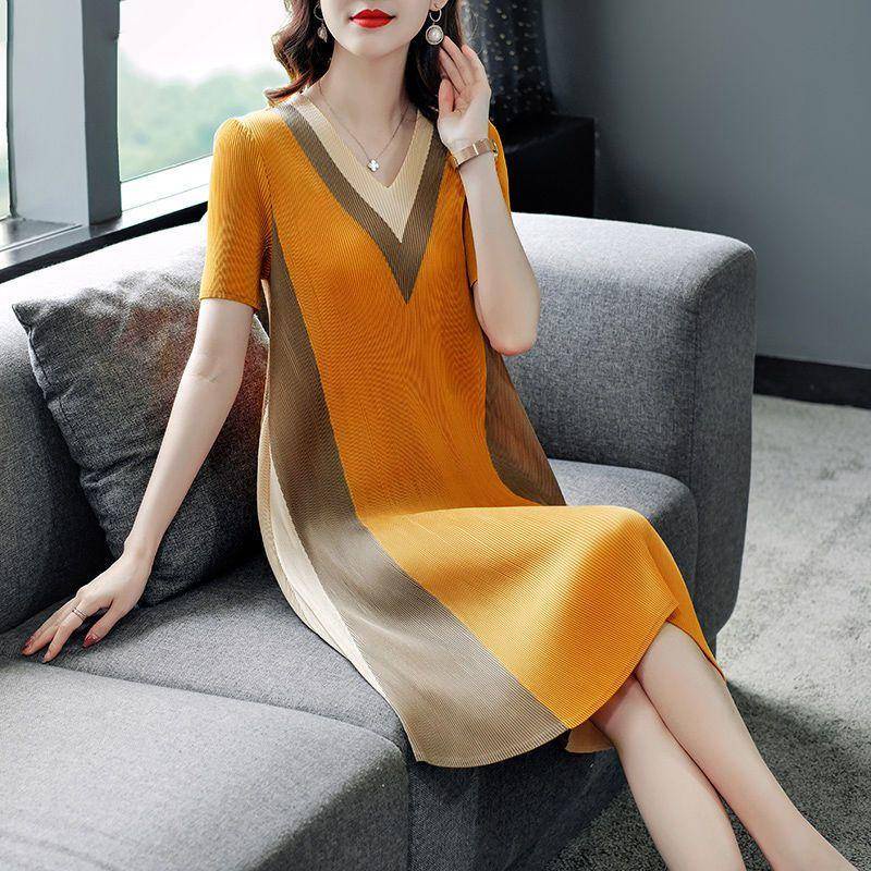 Đầm Cổ Chữ V Xếp Ly Cao Cấp Phong Cách Âu Mỹ Thời Trang Mùa Hè Mới 2023