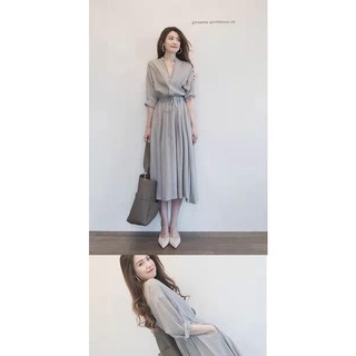 Đầm sơ mi tay lỡ eo chun Xiny D134230