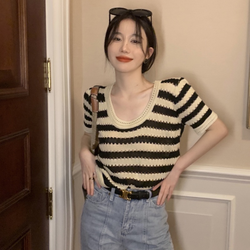 NRVP Áo Thun Tay Ngắn Dáng Ôm In Họa Tiết Độc Đáo Thời Trang Đường Phố Hàn Quốc Cho Nữ