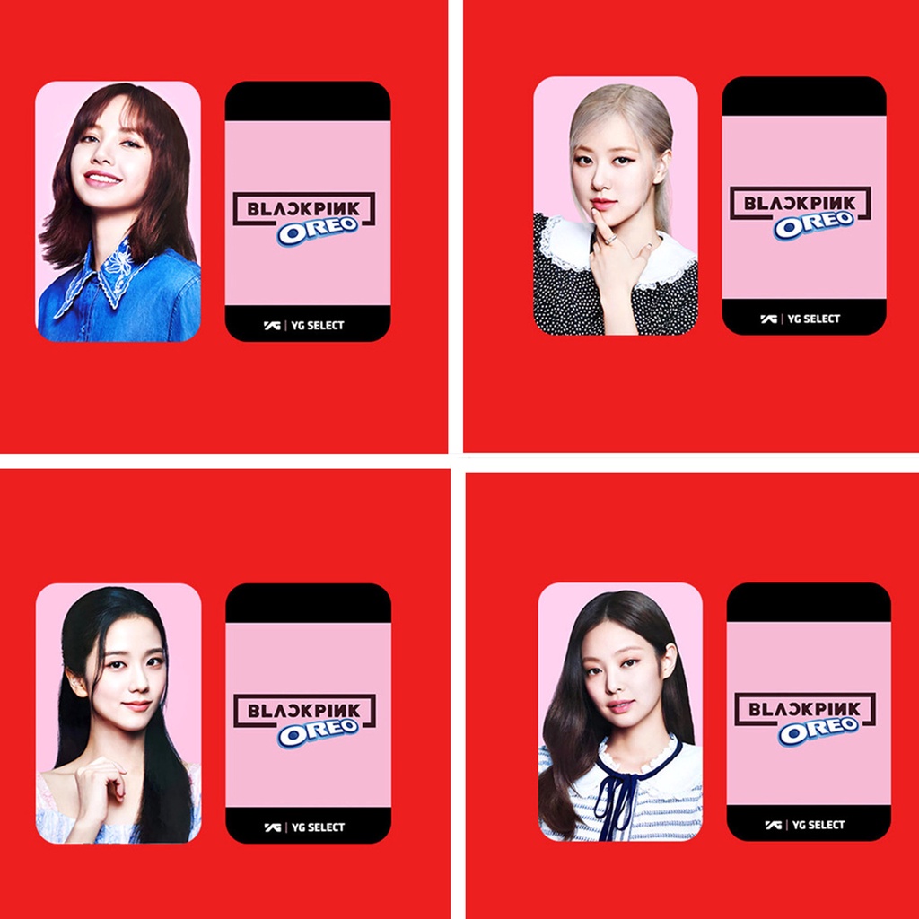 5 Cái / bộ BP OREO Ad Photocards JENNIE JISOO LISA ROSE Lomo Cards BP Kpop Bưu Thiếp