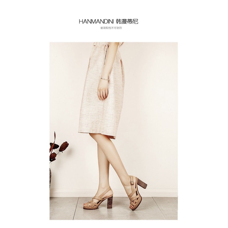 Giày Sandal Da Thật Đế Dày Chống Nước Thời Trang Mùa Hè Cho Nữ