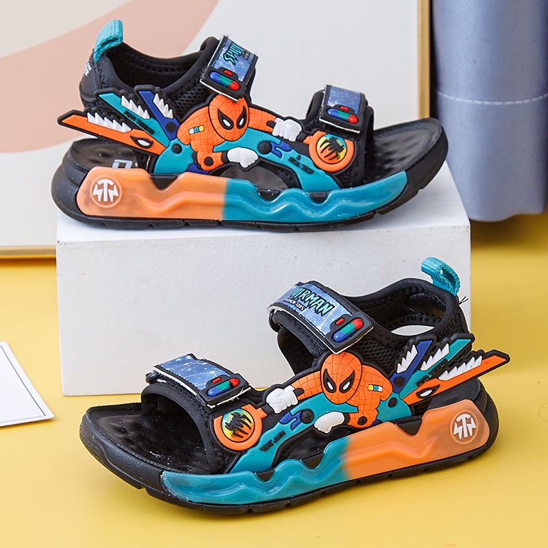 Giày Sandal Thể Thao Chống Trượt Hình Người Nhện Cho Bé