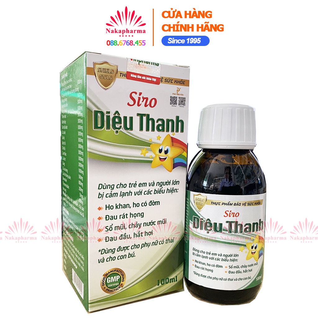 Siro ho Diệu Thanh – Giúp giảm ho, viêm đường hô hấp - Dùng được cho phụ nữ mang thai và cho con bú