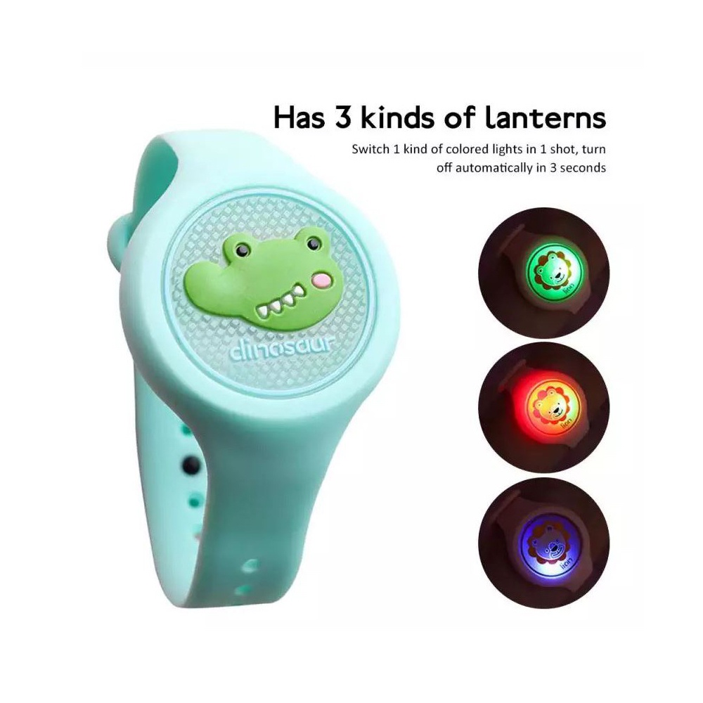 Đồng Hồ Đuổi Muỗi Hình Động Vật Hoạt Hình Có Đèn Led Dành Cho Trẻ Em