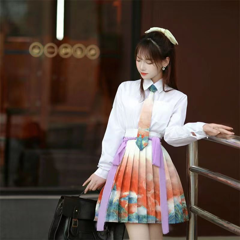 Bộ Hán Phục Cách Tân Tay Dài Phong Cách Thời Trang Mùa Hè Hàng Mới