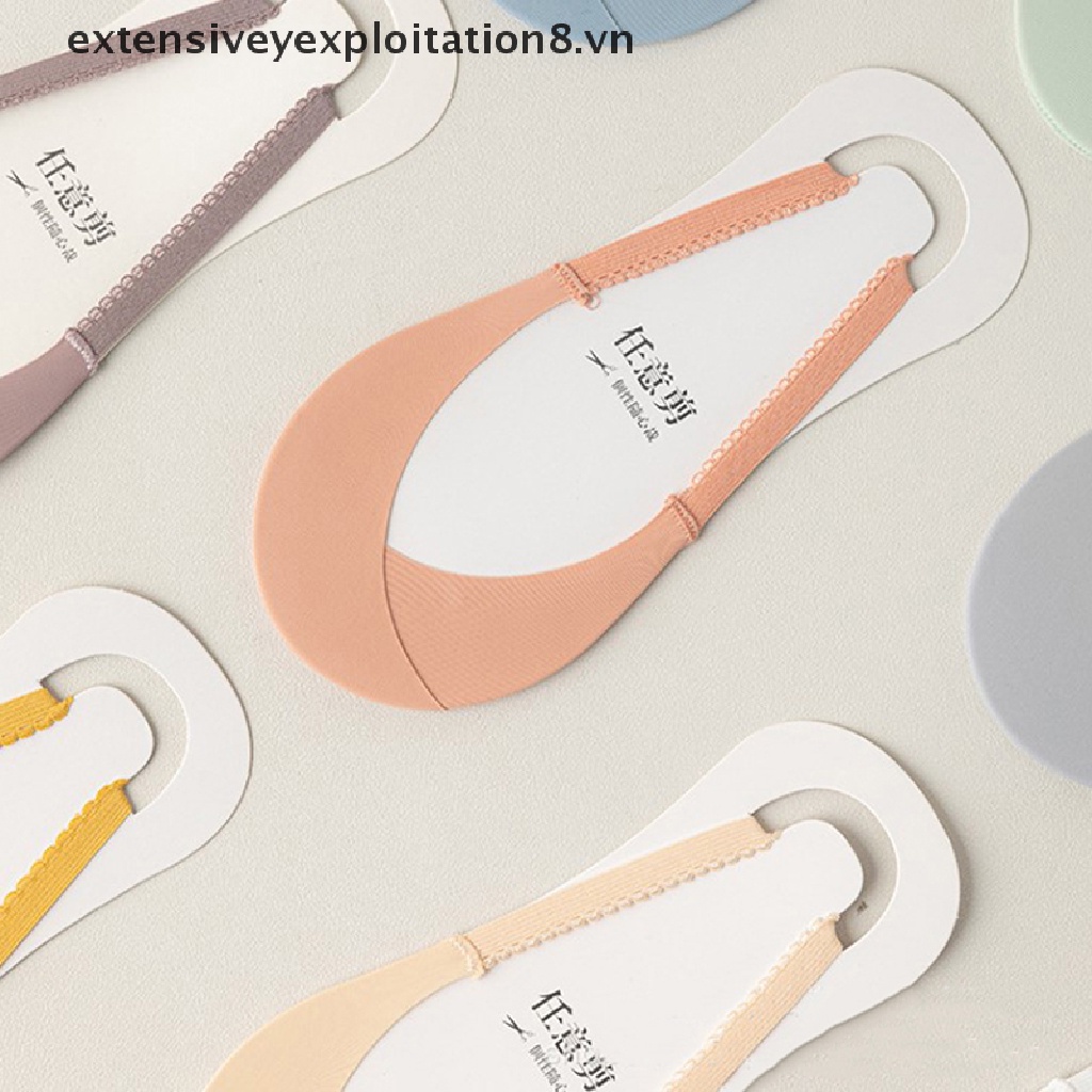 [Đặc Biệt] Vớ Thuyền Mỏng Mùa Hè Bằng Lụa Lạnh Vô Hình Một Nửa Bàn Chân Trước Bằng Silicon Chống Trượt Chéo Nhật Bản [vn]