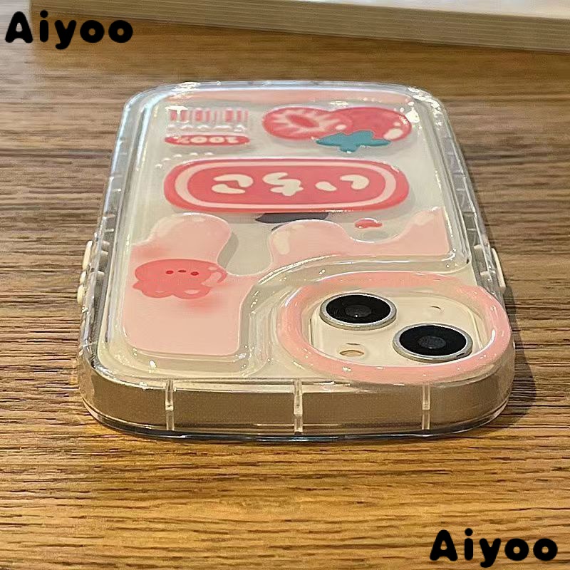 ✅Ốp Điện Thoại Mềm Trong Suốt In Hình Que Kem Dâu Cho iPhone 14 / 13promax 12 / 11pro xr / xs / 8Plus 1ZOH
