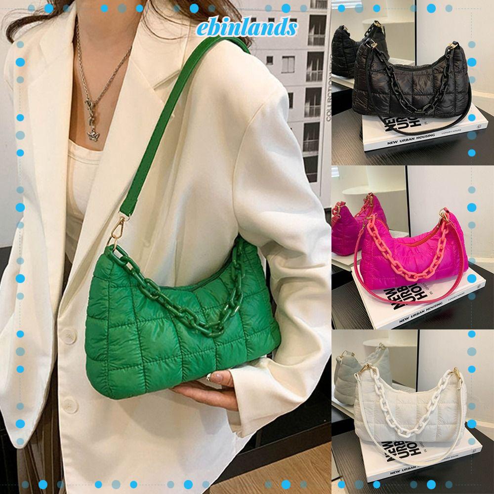 Túi Xách Đeo Dưới Cánh Tay Bằng Cotton Nhồi Bông Phong Cách Châu Âu Cho Nữ