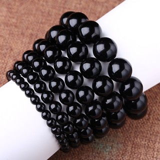 Vòng Tay Chuỗi Hạt Đá obsidian Đen May Mắn Cho Cặp Đôi