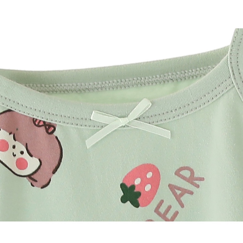 Áo Hai Dây 100-160cm Chất Liệu Cotton Mỏng Họa Tiết Hoạt Hình Cho Bé Gái