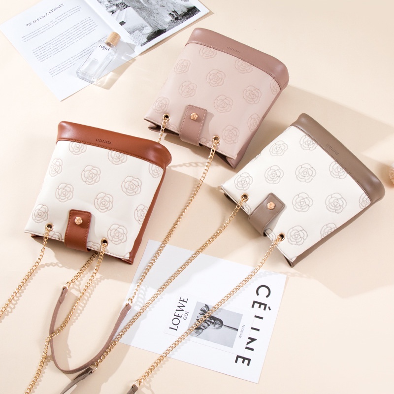 Túi Đeo Chéo Mini Họa Tiết Hoa Thời Trang Cho Nữ