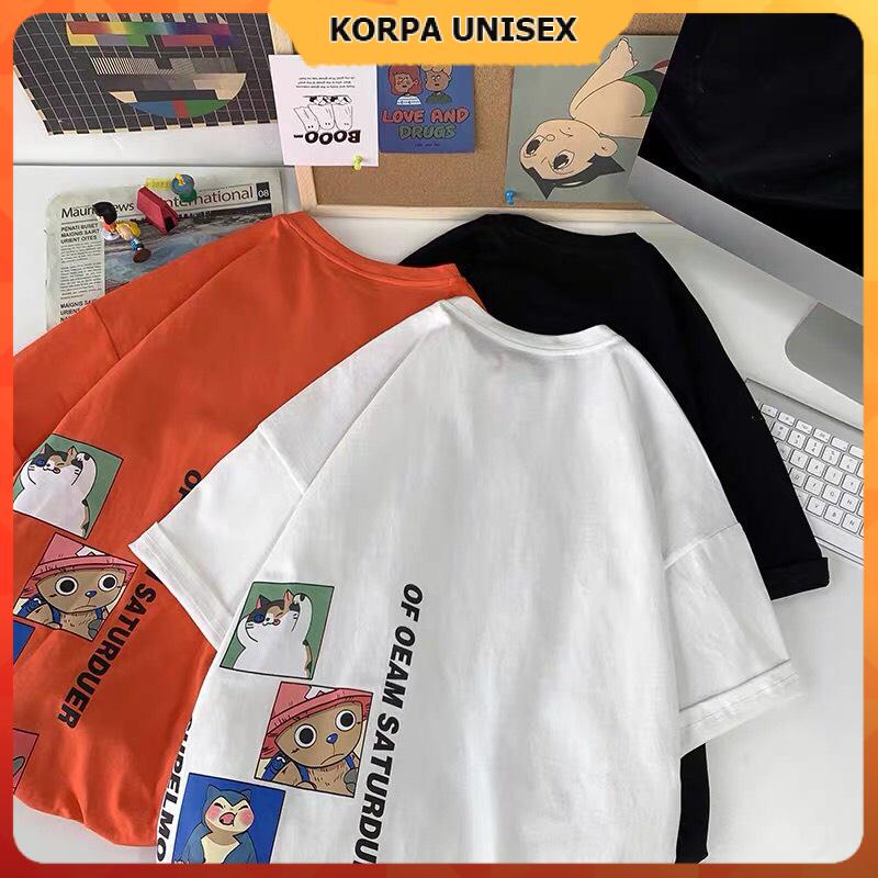 [ Ảnh thật ] Áo thun tay lỡ phông rộng Unisex hoạt hình Supelmo ngộ nghĩnh - nam nữ đều mặc được