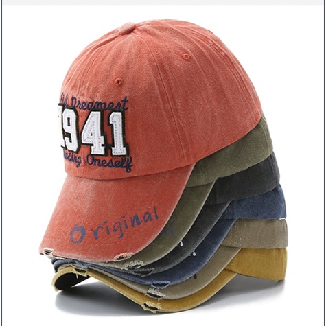 Mũ Lưỡi Trai Thêu Họa Tiết Phong Cách retro Hàn Quốc 1941