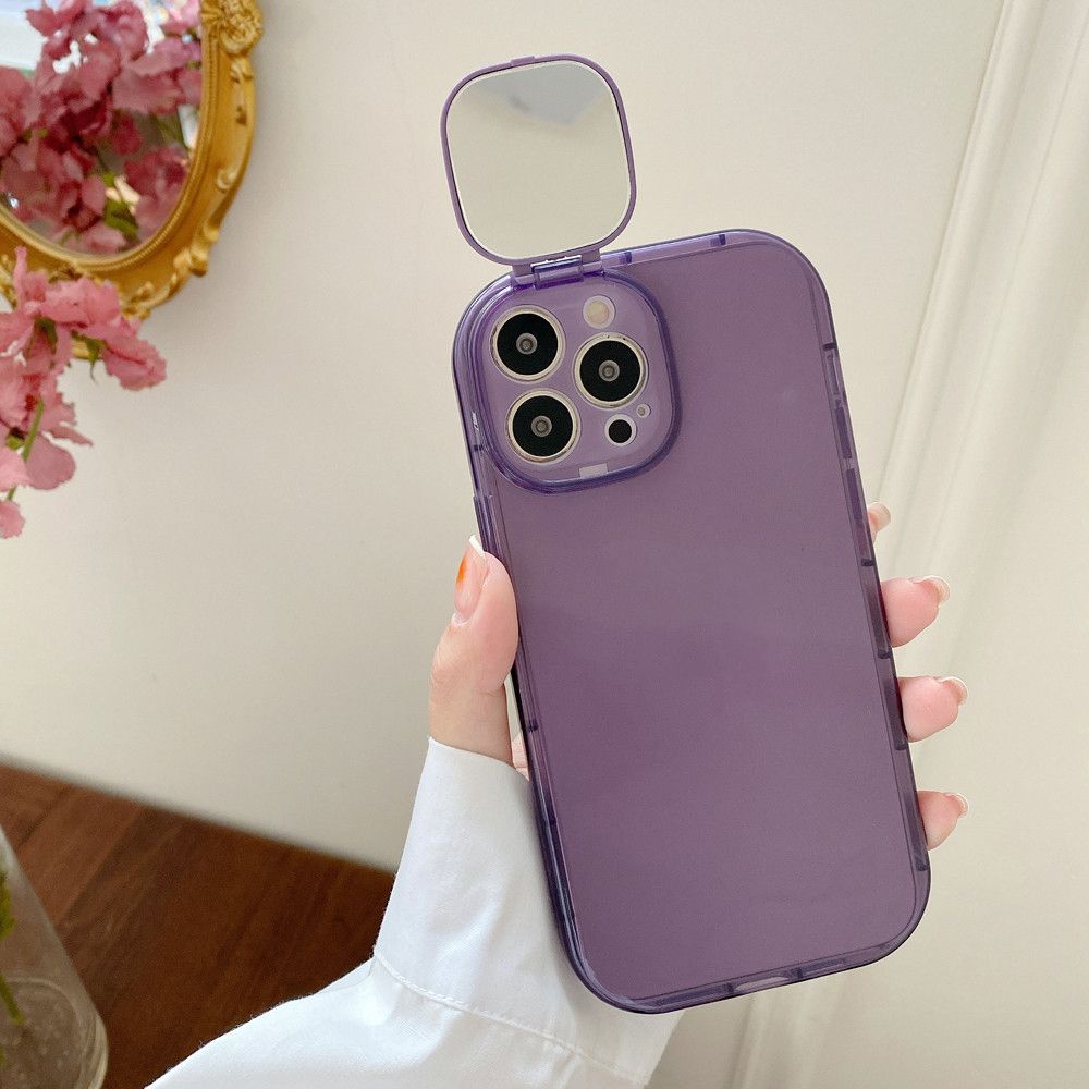 Ốp Điện Thoại Mềm Trong Suốt Chống Sốc Màu Kẹo Có Giá Đỡ Cho IPhone 14 13 Pro Max 12 11