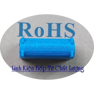 Tụ bếp từ mkph 0.24uf 630vac 1200vdc dáng đứng, mới chính hãng bm.