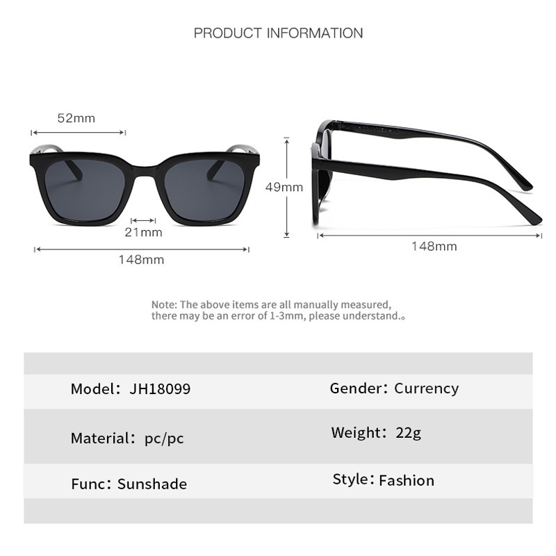 Kính Mát Hình Vuông Nhiều Màu Sắc Kẹo Ngọt Phong Cách Hàn Quốc Cổ Điển Thời Trang Mùa Hè Cho Nam Và Nữ