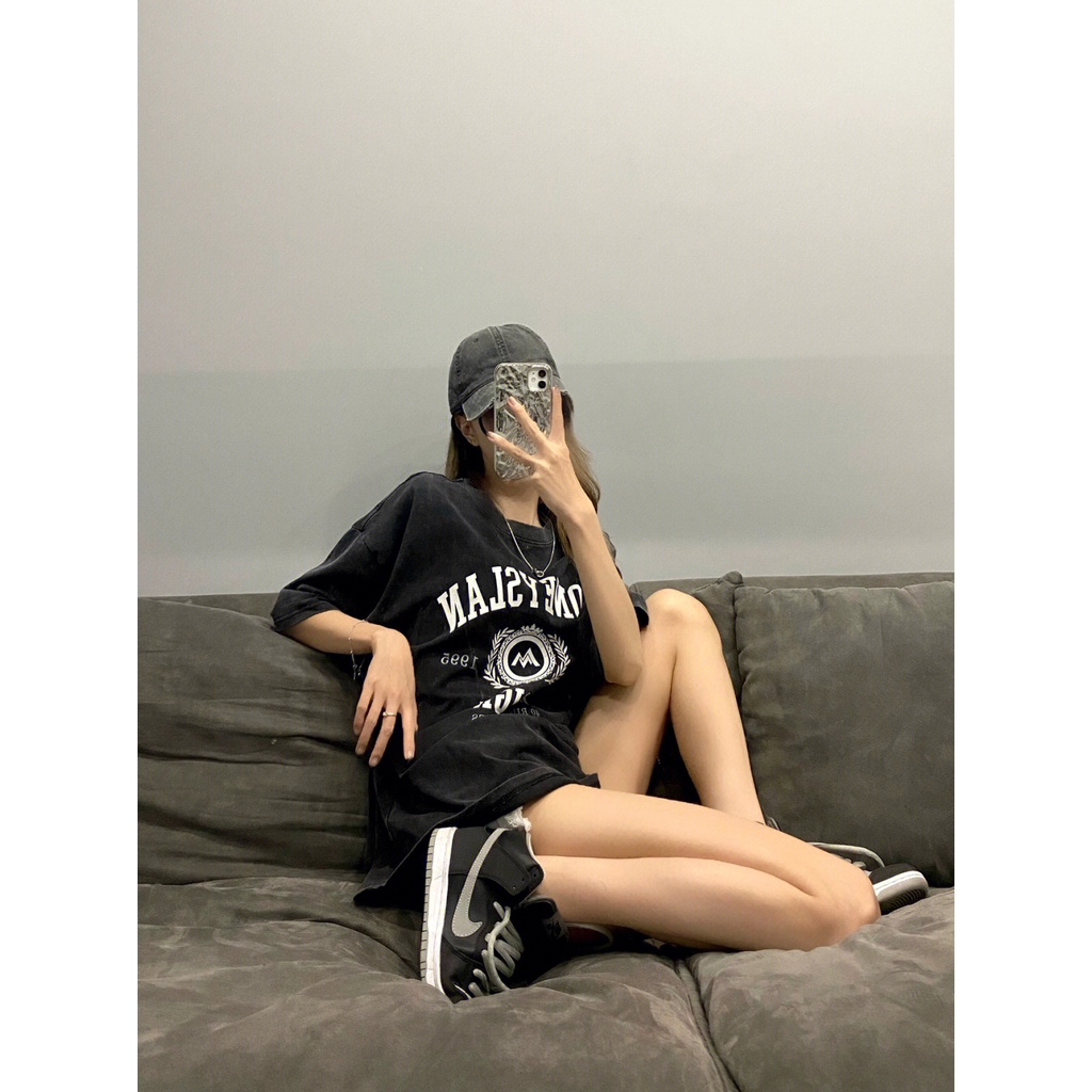 NRVP Áo Thun 100% Cotton Tay Ngắn Dáng Rộng In Họa Tiết Độc Đáo Phong Cách Hàn Quốc Thời Trang Cho Nam Và Nữ