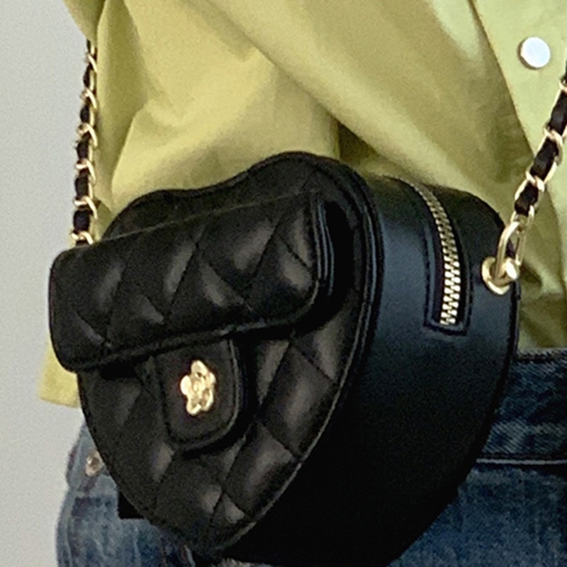 Ielgy Túi Đeo Vai Dây Xích Hình Thoi Thiết Kế Hình Trái Tim Đa Ứng Dụng Cho Nữ