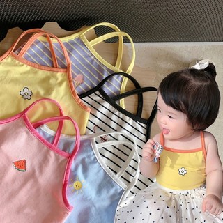[Ml] 80-130cm Bé Gái Sling Bên Trong Mặc Trẻ Em Hoạt Hình Top Ice Silk Base Mùa Hè Áo Vest Cho Bé Phong Cách Mỏng Áo Thun Mặc Bên Ngoài
