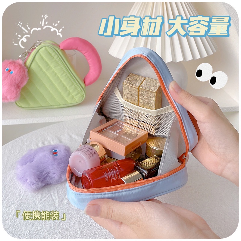 Túi Đựng Đồ Trang Điểm Hình Tam Giác Mini Tiện Dụng Mang Đi Du Lịch