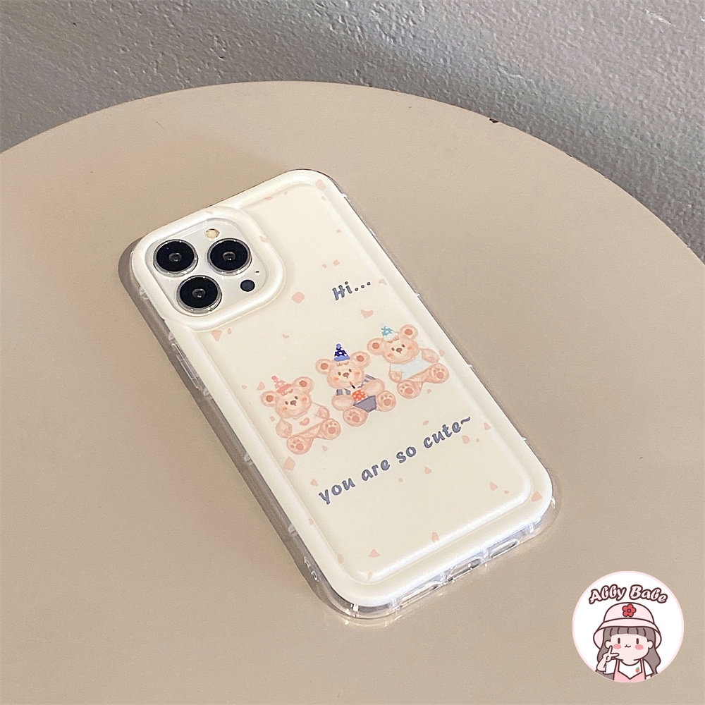 Ốp Điện Thoại TPU Dẻo Họa Tiết Hoạt Hình Chú Gấu &amp; Chữ Happy Birthday Dễ Thương Chống Bụi Cho IPhone 14 Pro Max 13 12 11 Pro Max