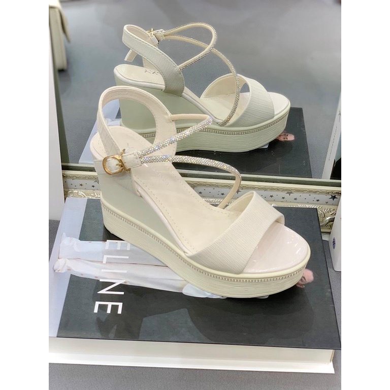 Giày Sandal xuồng nữ, Giày đế xuồng 10p phối dây đá quai mảnh thời trang kiểu mới SDX06 ANN_Official