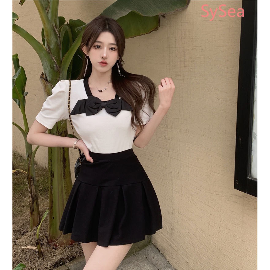 Áo Sơ Mi Cổ Tròn Thắt Nơ Xinh Xắn Thời Trang Kiểu Pháp Cho Nữ