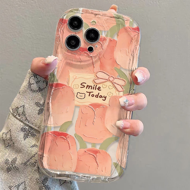 ✅Ốp Điện Thoại Mềm Trong Suốt Chống Sốc Hình Hoa Tulip Cho iPhone14 / 13promax 12 / 11 7 / 8p xs / xr Xkkj