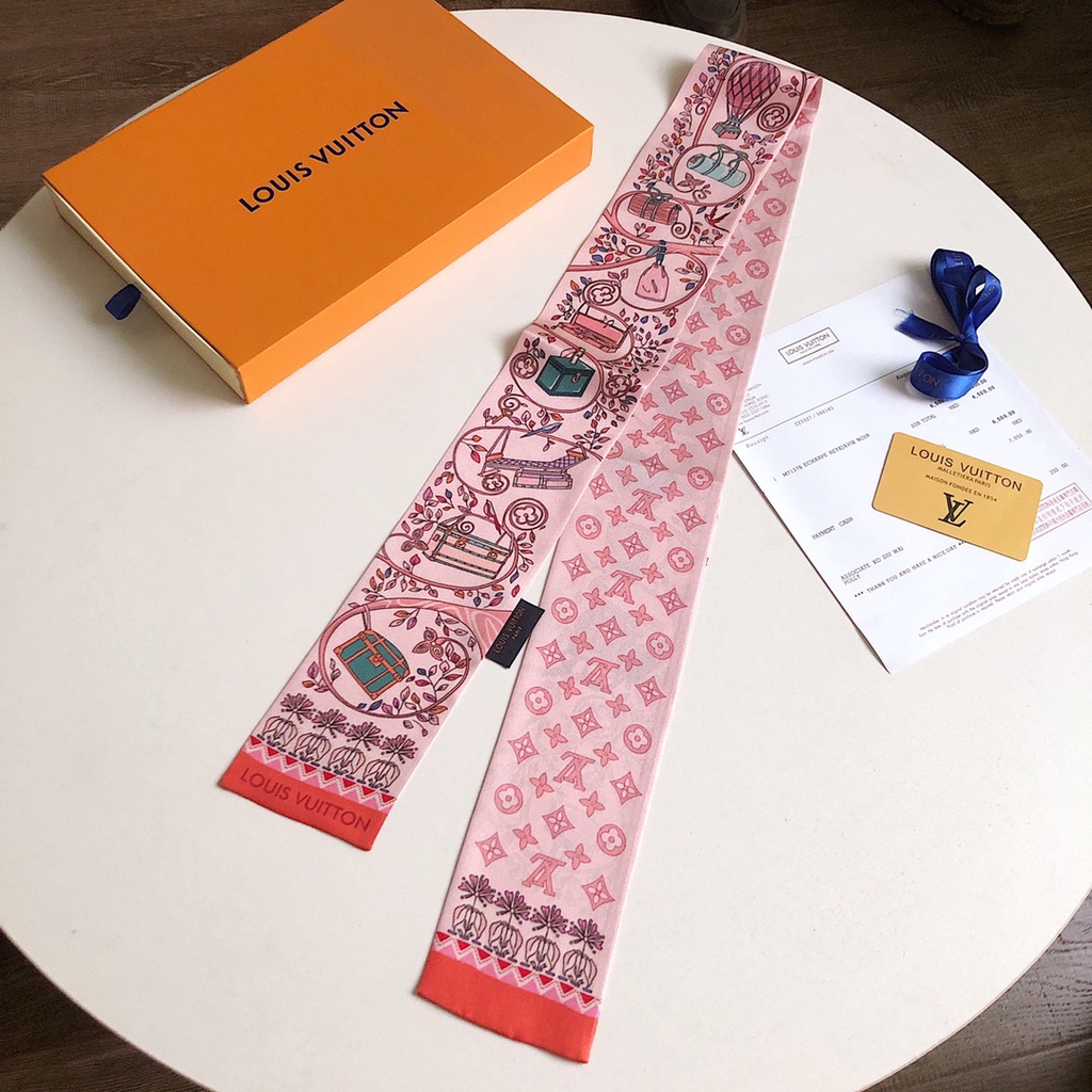 Khăn Choàng Cổ / Túi Xách Bằng Lụa Họa Tiết Hoa Ruy Băng Sang Trọng Hàng Mới 2023