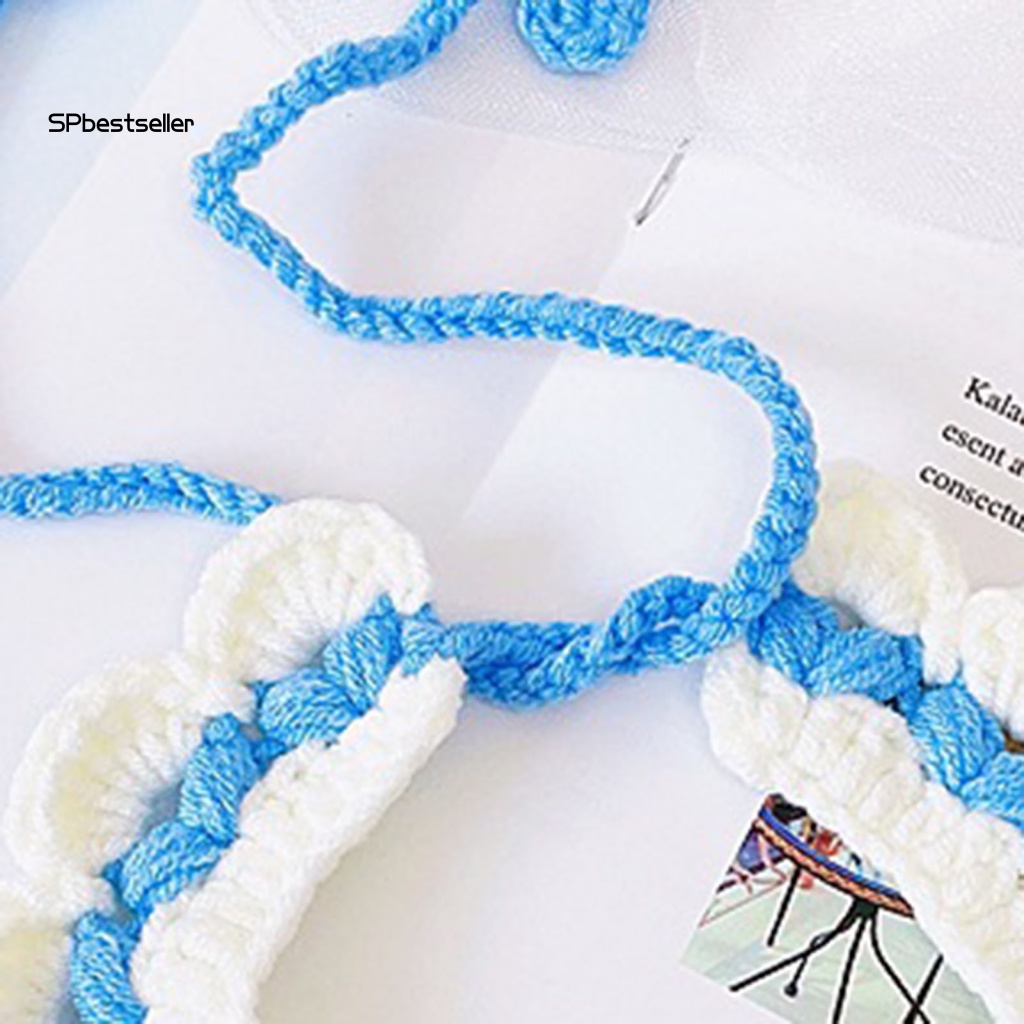 Khăn Choàng Cổ Bằng Cotton Sữa Đan Hai Màu Sắc Cho Thú Cưng