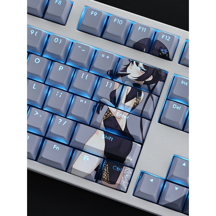 Kisaki Keycaps Cherry Profile Blue Archive Anime PBT Dye Sub Bàn Phím Cơ Keycap