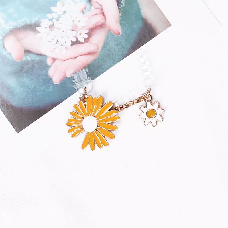 Nút Cắm Chống Bụi Cho Cổng Sạc Điện Thoại Di Động diy Hình Hoa Cúc Nhỏ Thông Dụng