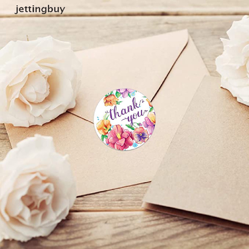 Cuộn 500 Nhãn Dán Thank You Họa Tiết Hoa Dành Cho Niêm Phong Kẹo QDD