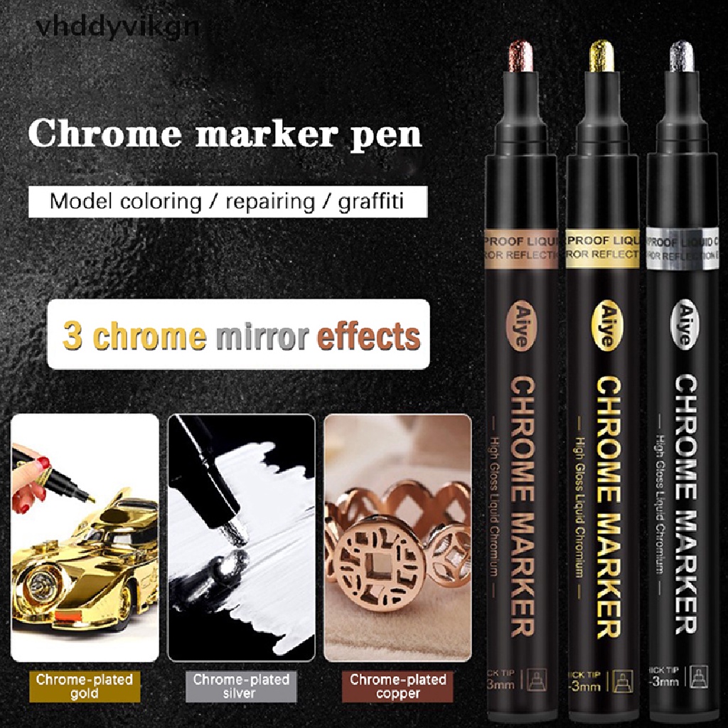 1 Bút Đánh Dấu Tráng Gương Kim Loại Mạ Chrome 0.7-3 MM DIY