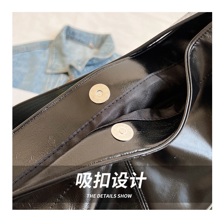 Túi Xách Đeo Vai / Kẹp Nách Chất Liệu Da Sáp Dầu Phong Cách Thời Trang Retro 2023