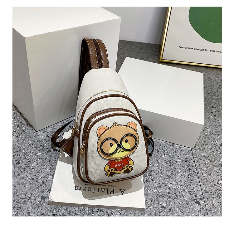 Túi đeo ngực cặp đôi thời trang Họa tiết hoạt hình Túi đeo vai đơn nam nữ