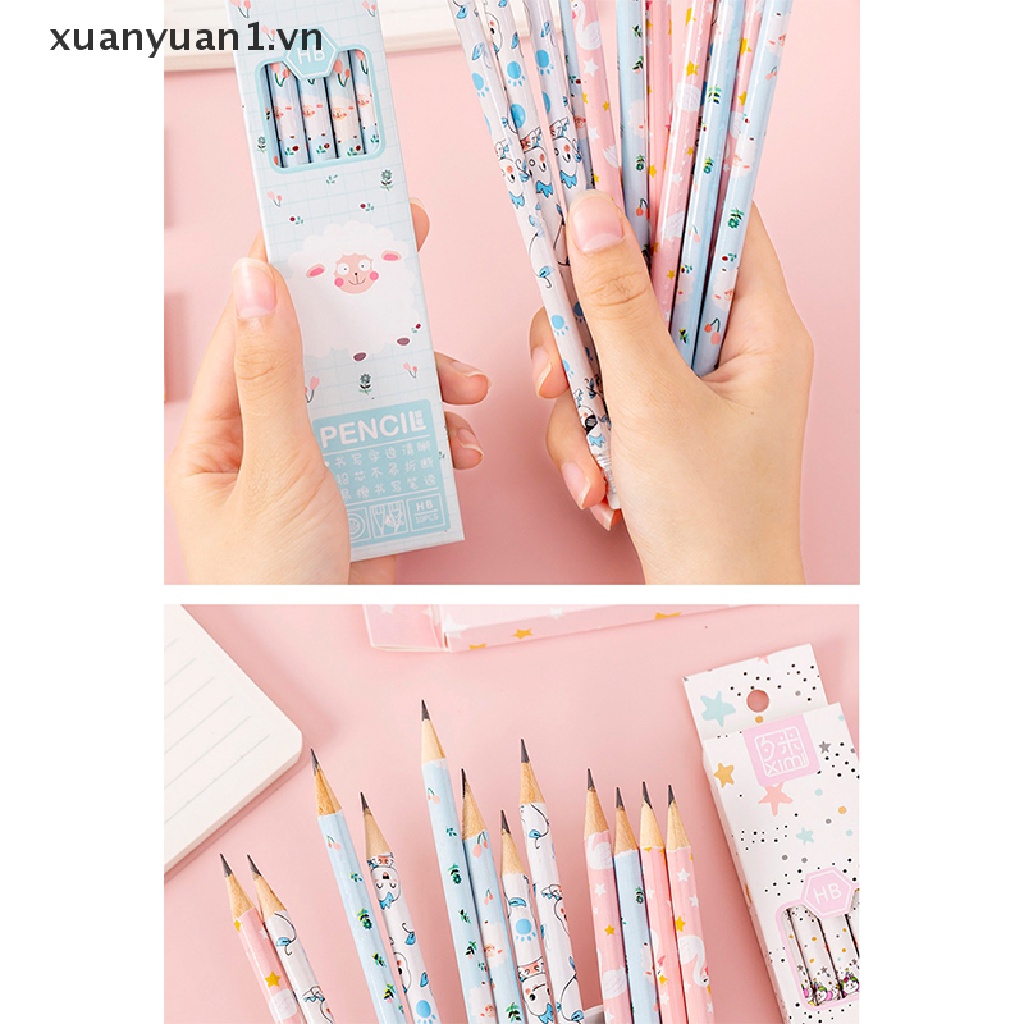 Set 10 Bút Chì HB Họa Tiết Hoạt Hình Dễ Thương Dành Cho Học Sinh