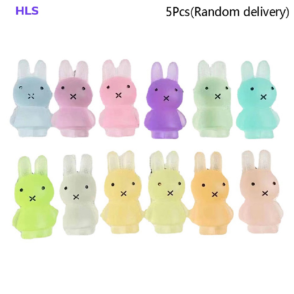 Móc Khóa Hình Thỏ Ba Chiều Bằng Nhựa resin Màu Dạ Quang Dễ Thương DIY