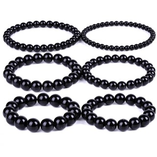 Vòng Tay Chuỗi Hạt Đá obsidian Đen May Mắn Cho Cặp Đôi