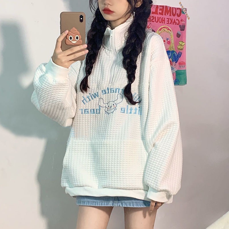 Áo KhoáC Hoodie DàI Tay Có KhóA KéO Sanrio Cinnamoroll Y2K
