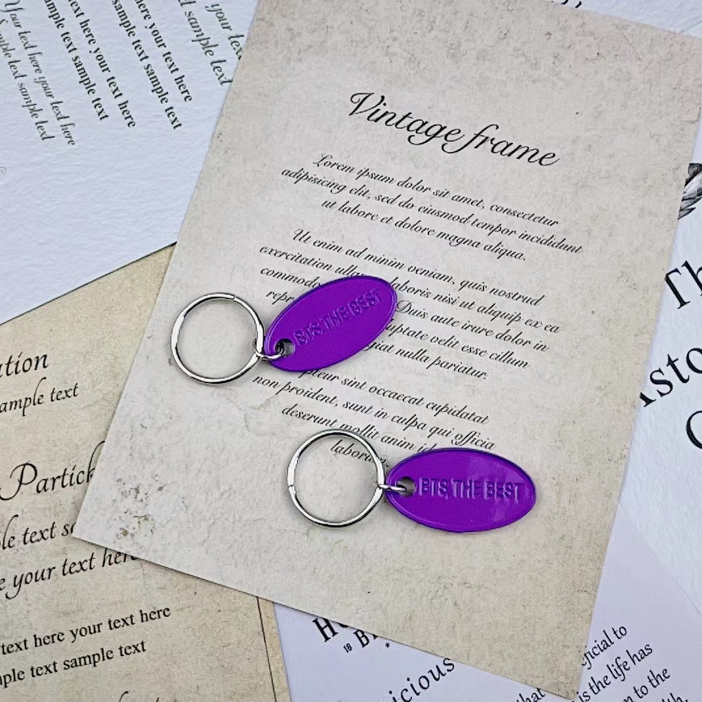 1 Móc Khóa Màu Tím Hình Kpop BTS