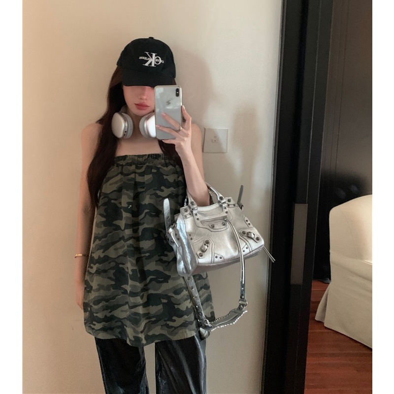 Áo Ống Hai Dây Họa Tiết Rằn Ri Thời Trang Mùa Hè Cho Nữ