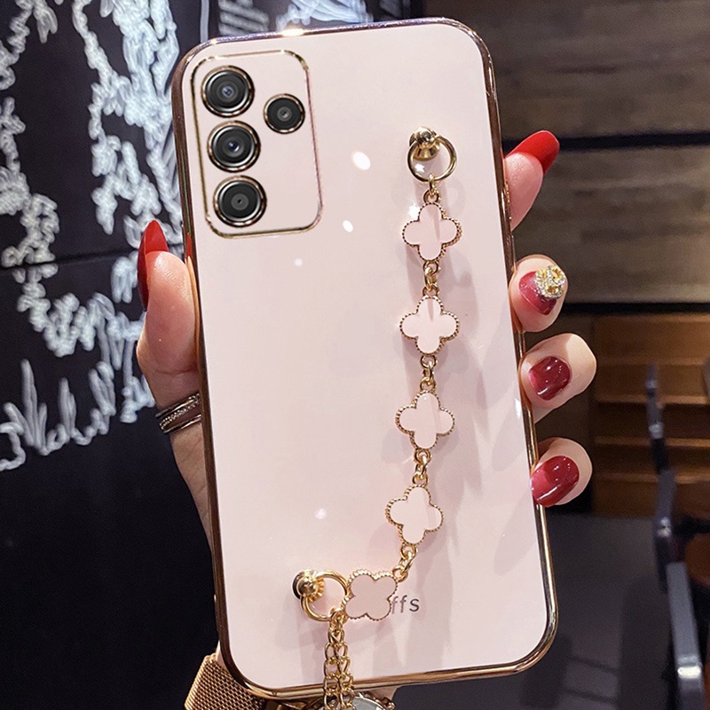 Ốp điện thoại KOOSUK dẻo mạ màu long lanh và dây đeo tay cho Samsung Galaxy A54 A34 A24 A14 A04 A04E F04 M04