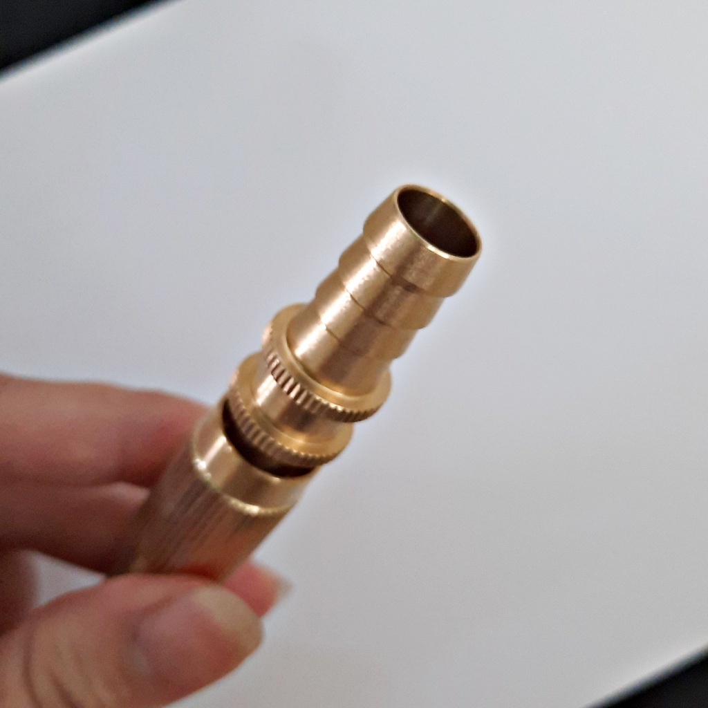 [Giá Sỉ] Đầu vòi tăng áp lực nước mini bằng đồng dùng rửa xe, tưới cây tặng kèm đai xiết