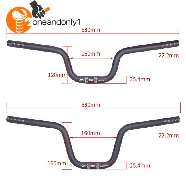 Tay Lái Hình Chữ U Bằng Hợp Kim Nhôm 25.4x580mm Cho Xe Đạp Brompton