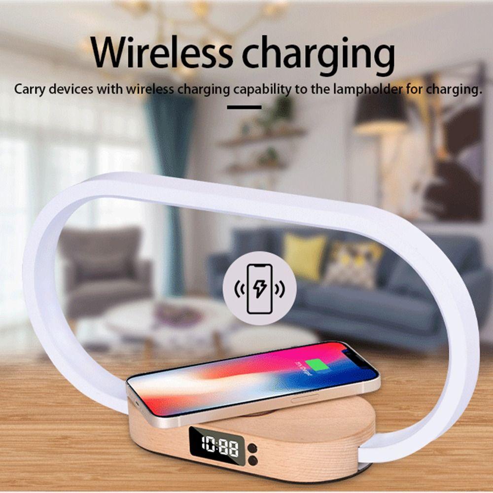 GOGOUP Đèn Ngủ Để Bàn Bằng Gỗ 5 Màu Điều Khiển Cảm Ứng