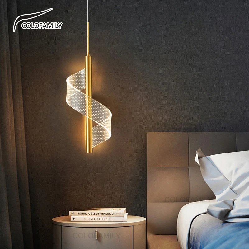 Đèn led Treo Trần Nhà ac99 Bằng acrylic Hình Xoắn Ốc Sáng Tạo Phong Cách Bắc Âu