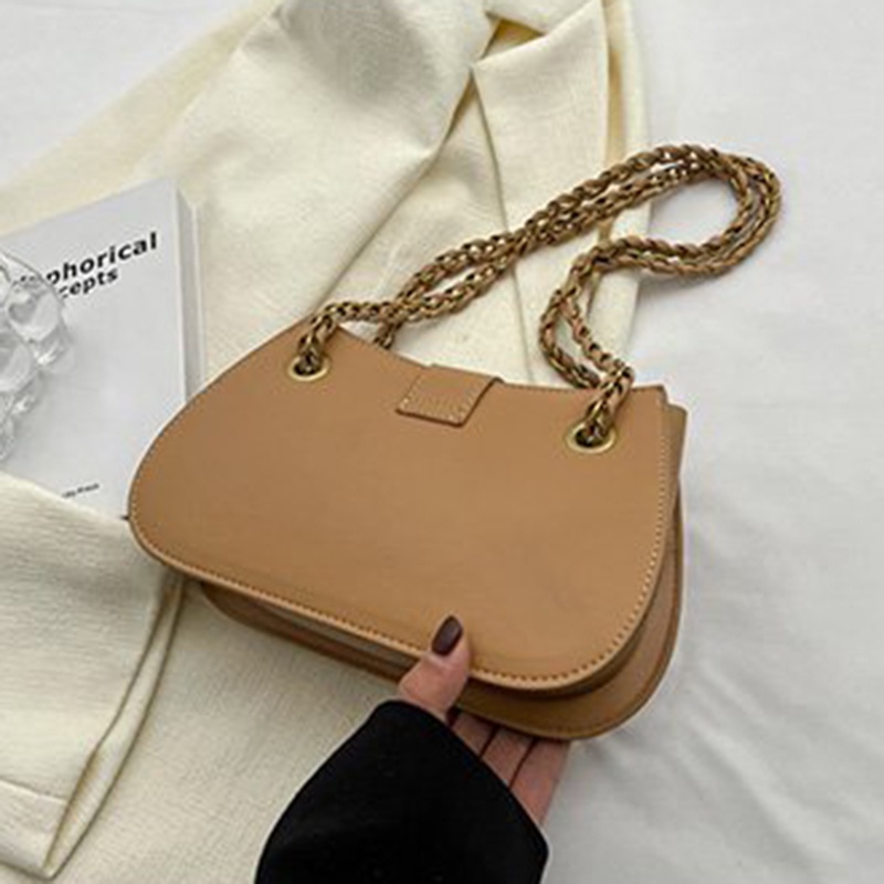Túi Xách Da pu Mềm Cao Cấp Phối Dây Xích Thời Trang Cho Nữ