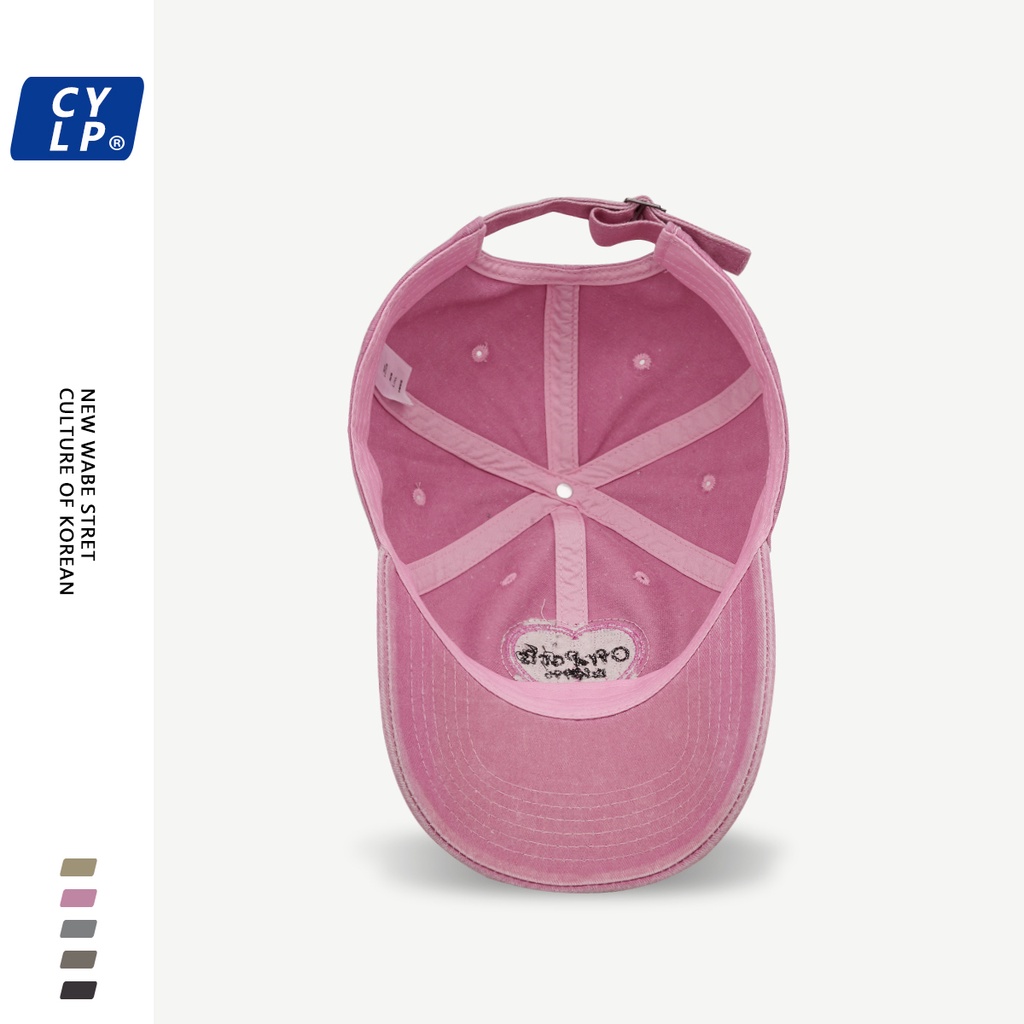 Mũ Lưỡi Trai Mềm Thêu Hình Trái Tim Phong Cách Hàn Quốc Cho Cặp Đôi